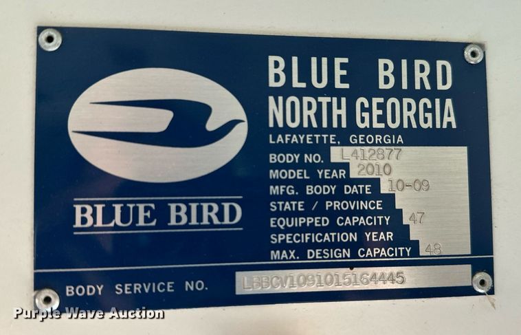 image for item MS9851 2010 Blue Bird  Vision CV2311S school bus