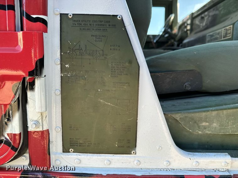 image for item MS9863 1990 AM General  HMMWV SUV