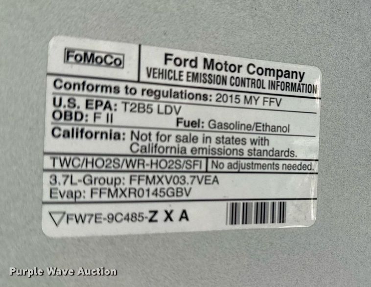 image for item NO9511 2015 Ford Taurus Police Interceptor