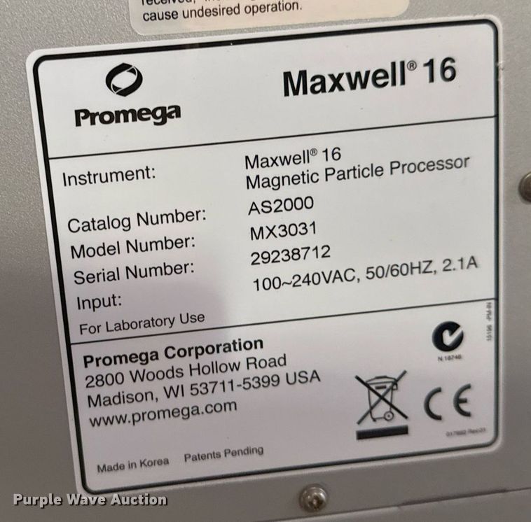 image for item NO9516 Promega Maxwell 16 Forensic AS3060 DNA extractor 