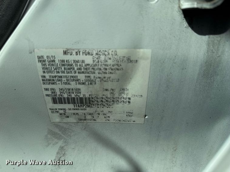 image for item NO9521 2015 Ford Taurus Police Interceptor