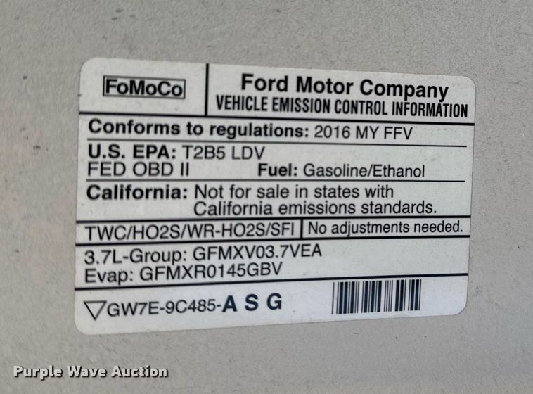 image for item NO9536 2016 Ford Taurus Police Interceptor