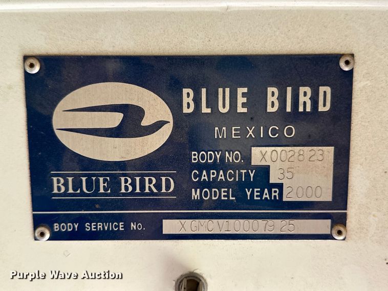 image for item OL9599 2000 Blue Bird 35PA school bus