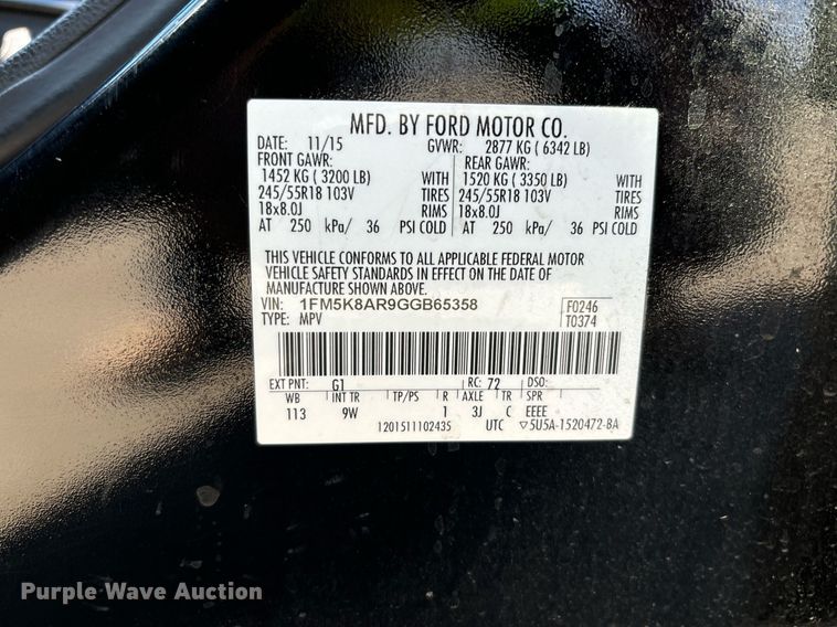 image for item YA0086 2016 Ford Explorer Police SUV