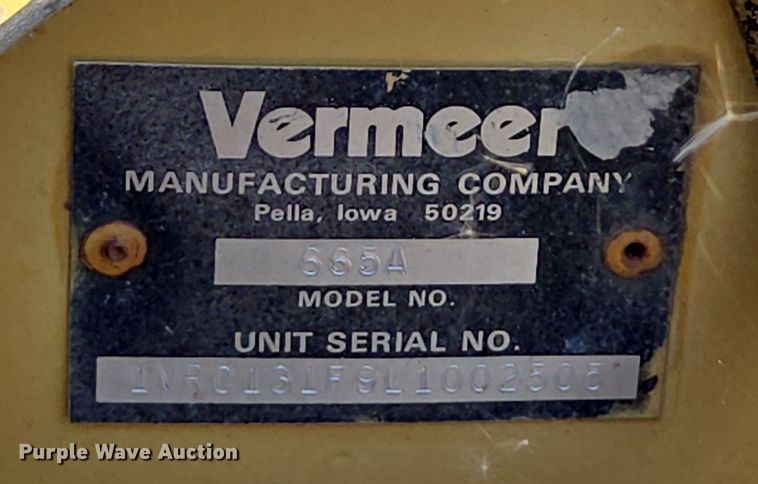 image for item YA0100 1990 Vermeer 665A stump grinder