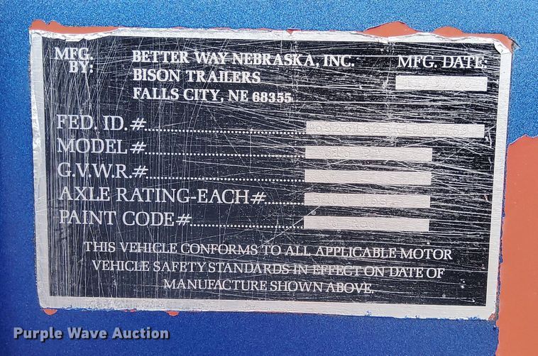 image for item EG9912 1989 Better Way Nebraska Inc 6X16 livestock trailer