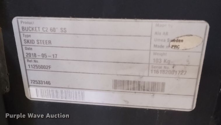 image for item EG9936 (2) Alo AB C2 skid steer buckets 