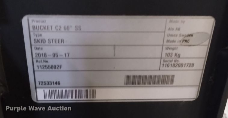 image for item EG9936 (2) Alo AB C2 skid steer buckets 