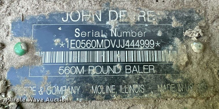 image for item ER8162 2018 John Deere 560M round baler
