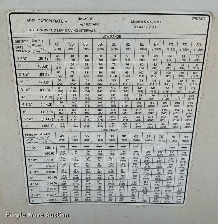 image for item JE9373 Willmar Super 800 spreader