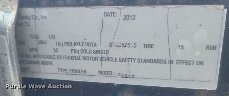 image for item DQ3738 2012 Buck Dandy utility trailer