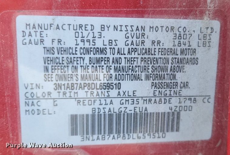 image for item DR4975 2013 Nissan  Sentra SL 
