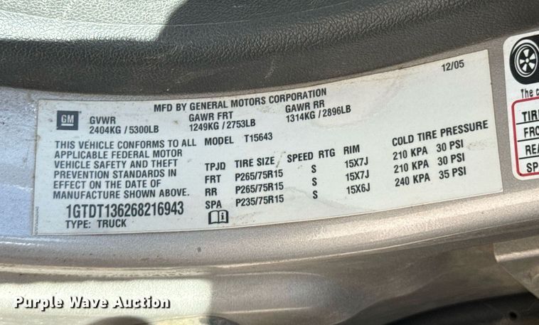 image for item DU9486 2006 GMC Canyon Crew Cab pickup truck