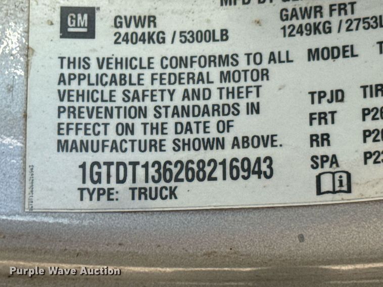 image for item DU9486 2006 GMC Canyon Crew Cab pickup truck