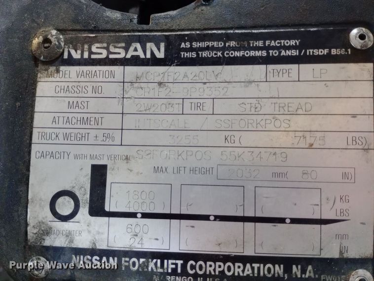 image for item DW0805 Nissan 40 forklift