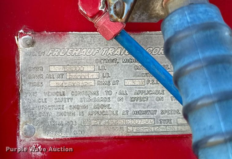 image for item DW2346 1992 Fruehauf FB8-NT2-45N dry van trailer