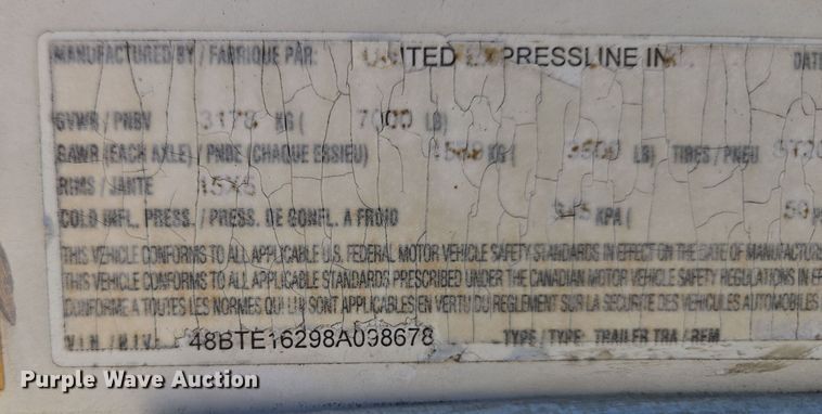 image for item DW2502 2008 United Expressline enclosed cargo trailer