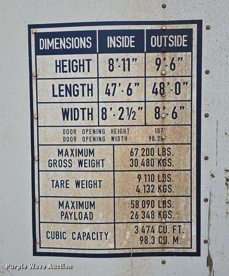 image for item DW3893 1991 Monon MSX-DC-00-48WX1 shipping container