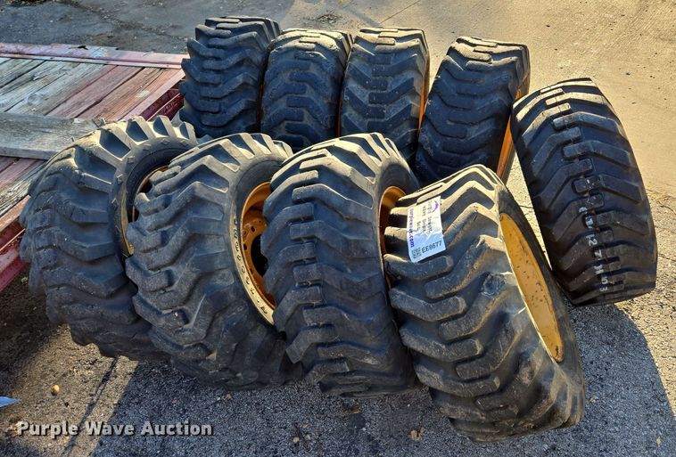 image for item EE8677 (9) 12-16.5 tires and wheels