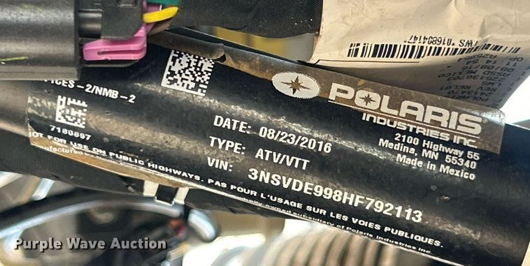 image for item EG1123 2017 Polaris RZR XP 1000 utility vehicle