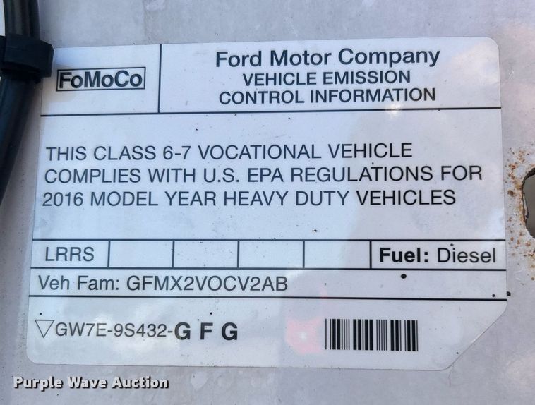 image for item EG1165 2016 Ford F750 Super Duty  box truck