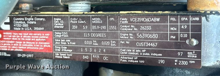 image for item EG2171 1998 Ford F800 flatbed truck