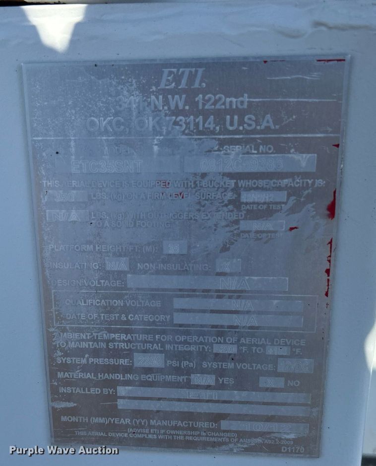 image for item EG2176 2012 Dodge Ram 4500HD bucket truck