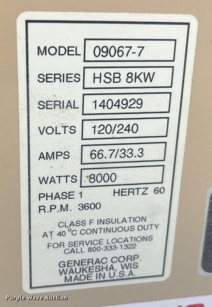 image for item EH2910 Generac 09067-7 generator