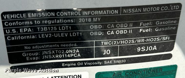 image for item EH7112 2018 Nissan NV200 SV van