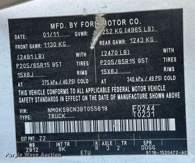 image for item EH7113 2011 Ford Transit Connect XLT van