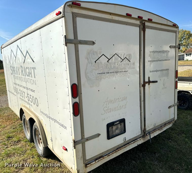 image for item EH7205 2002 Haulmark GR85X16WT2 enclosed cargo trailer