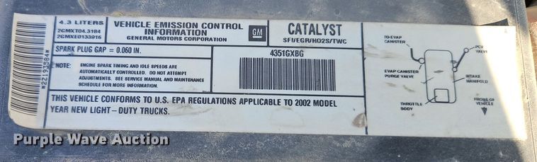 image for item EI8474 2002 Chevrolet  Silverado 1500 pickup truck