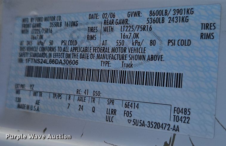 image for item EI8485 2006 Ford Econoline E250 van