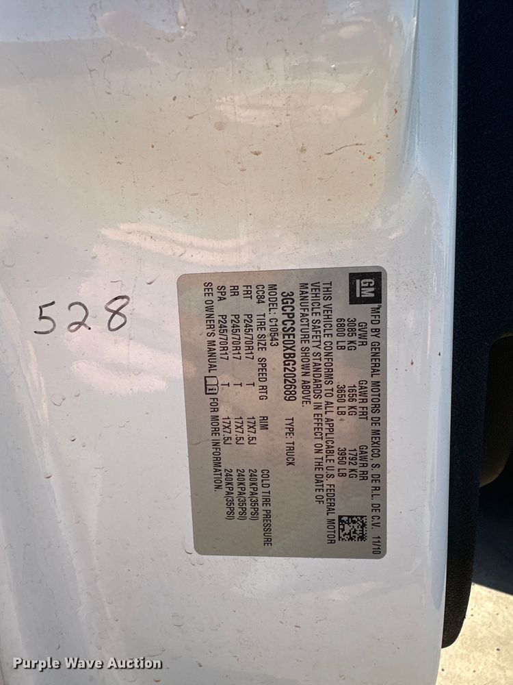 image for item EJ5015 2011 Chevrolet  Silverado 1500 Crew Cab pickup truck