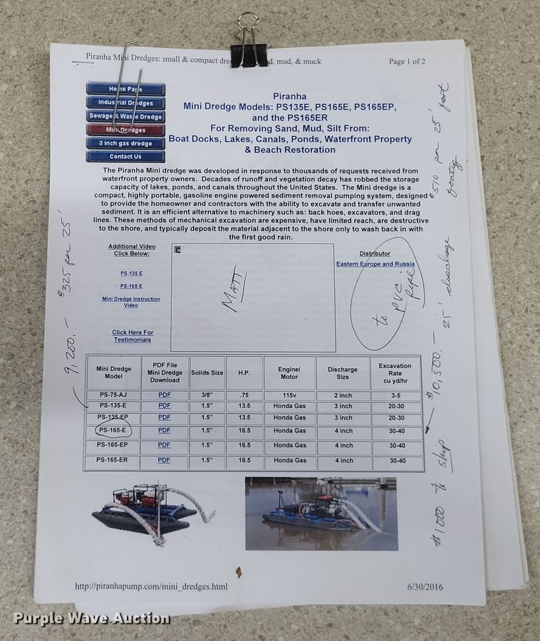 image for item EJ8054 Piranha Pumps PS-165E dredge pump
