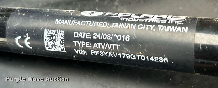 image for item EK3342 2016 Polaris  RZR utility vehicle