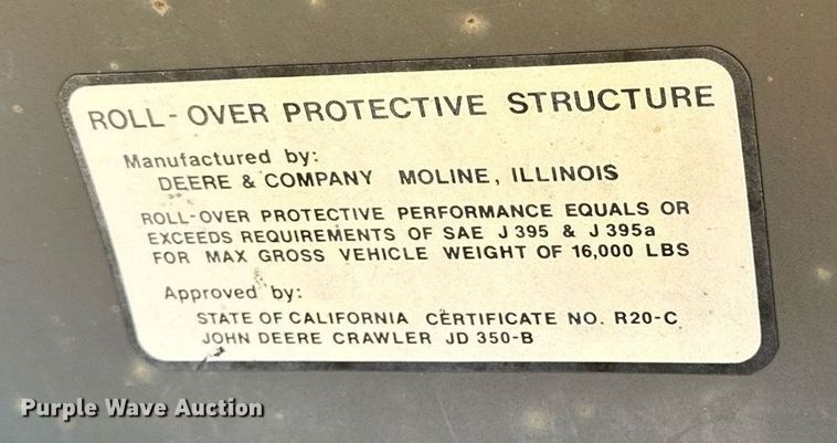 image for item EN2522 1973 John Deere 350B dozer