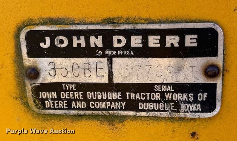 image for item EN2522 1973 John Deere 350B dozer