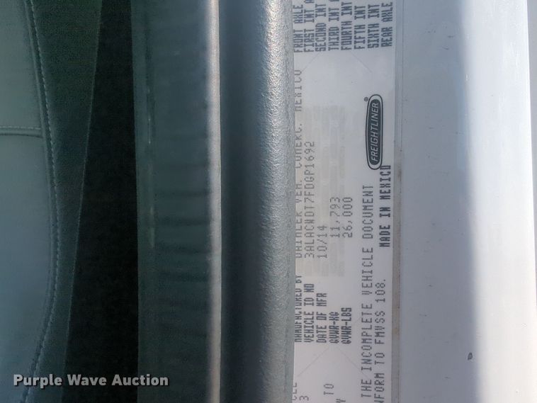 image for item EQ2388 2015 Freightliner Business Class M2 box truck