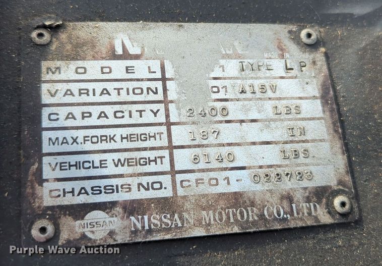 image for item EQ2410 Nissan 3000 forklift