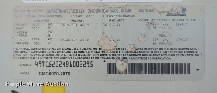 image for item EQ2411 2011 CM enclosed cargo trailer