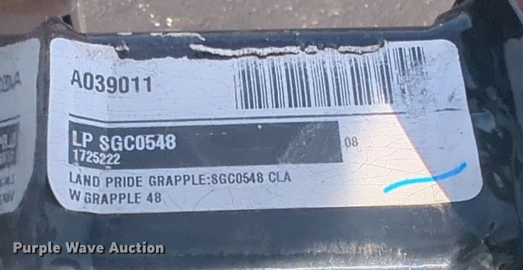 image for item EQ2444 2022 Land Pride LP SGC0548 skid steer grapple bucket