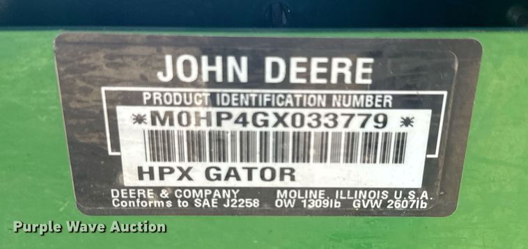 image for item MS9861 2005 John Deere Gator HPX utility vehicle