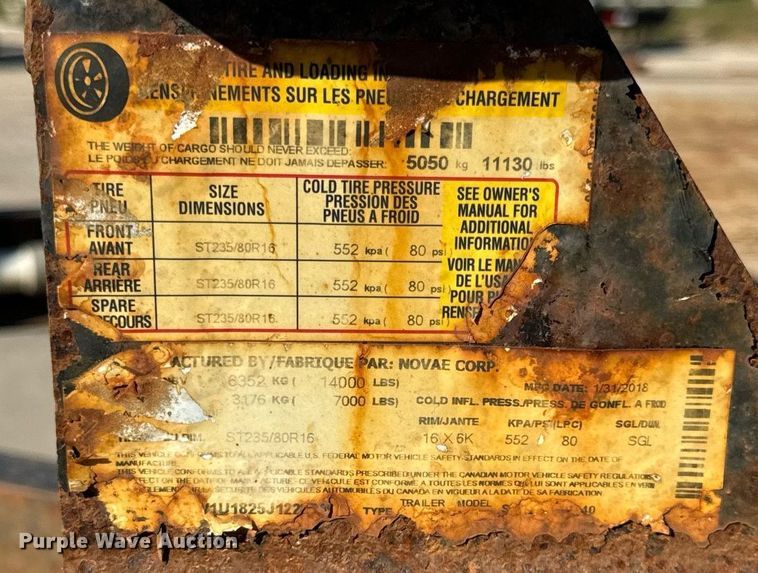 image for item OG9702 2018 Sure Trac  equipment trailer