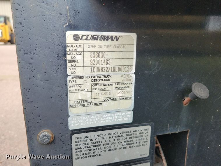 image for item OH9276 1992 Cushman utility vehicle