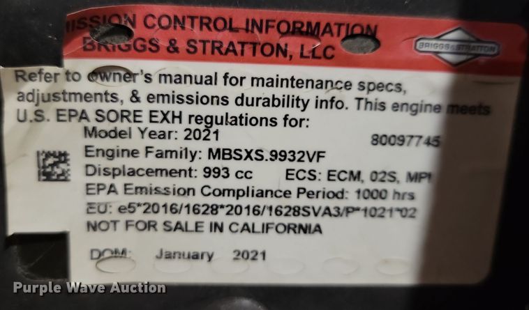 image for item OH9287 2021 Scag V-Ride II ZTR lawn mower