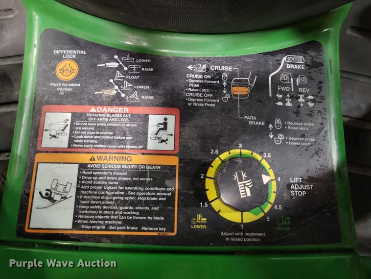 image for item OH9290 John Deere X485 lawn mower