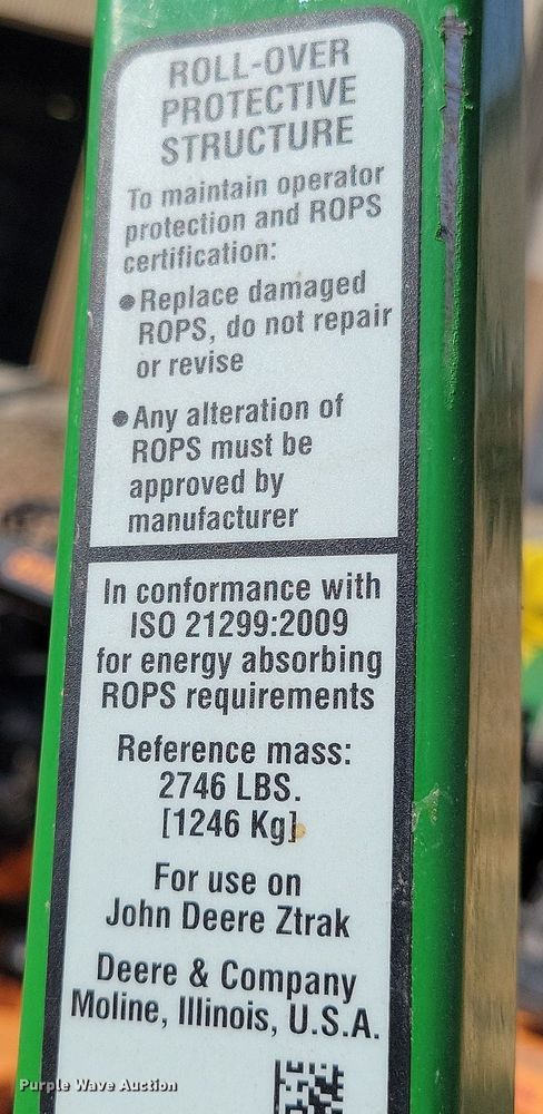 image for item OH9297 2019 John Deere Z950M ZTR lawn mower