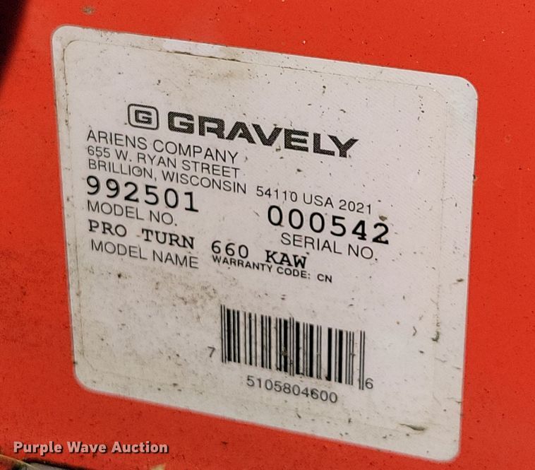 image for item OH9298 Gravely 600 ZTR lawn mower