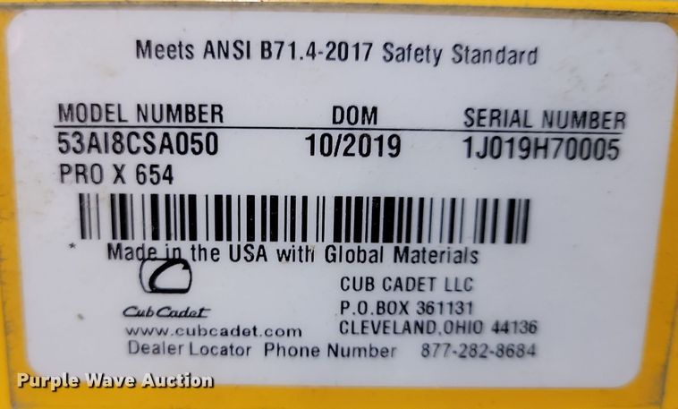 image for item OH9300 Cub Cadet Pro X 600 ZTR lawn mower